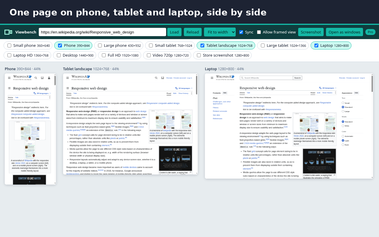 Viewbench screenshot